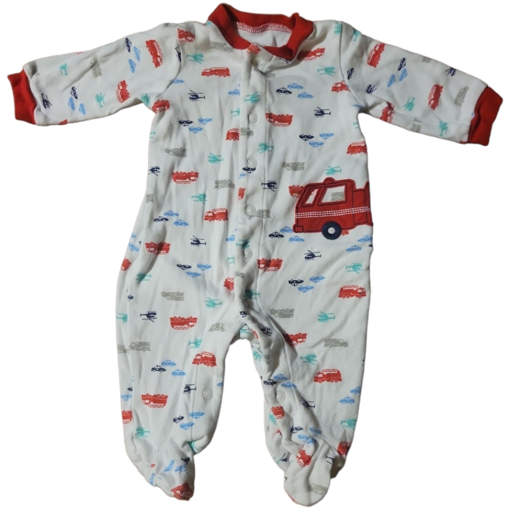 Child Of Mine Baby Onesie Footie Firetruck Police Helicopter Rescue